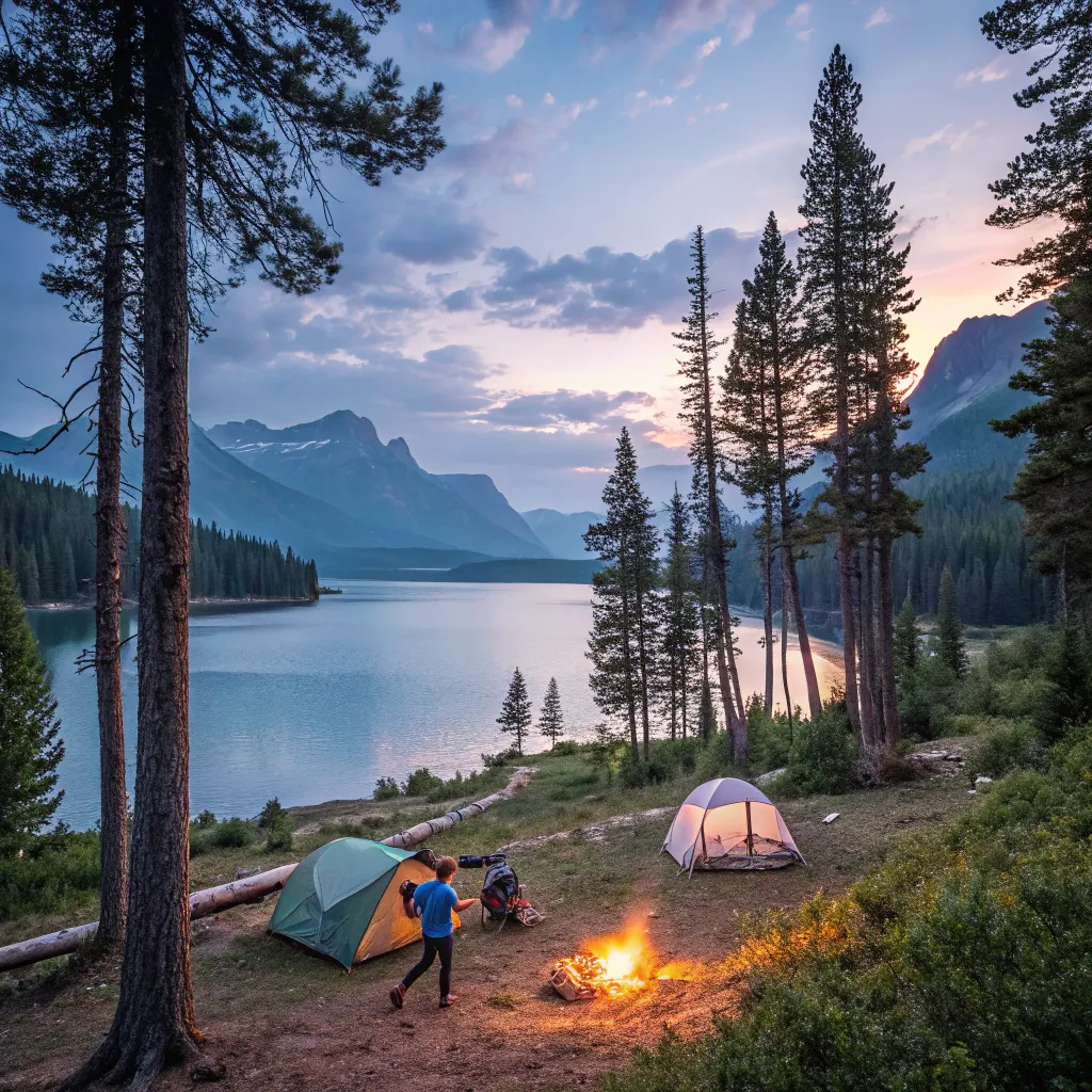 A scenic view of a campsite